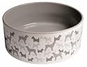 Ceramic Dog Bowl with Grey Dog Motif Imprint 0.6l / 15cm
