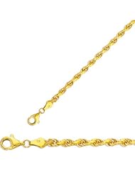 18" 10K Yellow Gold 4.0mm (1/6") Polished Solid Diamond Cut Royal Rope Chain w/ Pear Shape Clasp