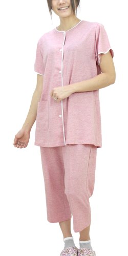 （パジャマ工房）パジャマ レディース 半袖 前開き オーガニックコットン 天竺ニット[0601]