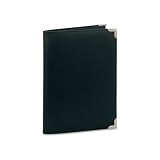 Vinyl Pad Holder w/Slimline Calculator, Writing Pad, Black/Silver Corners