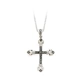 Sterling Silver and Marcasite Cross Pendant with Chain