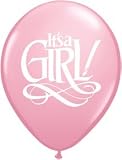 (12) It's a Girl Script Latex Balloons!