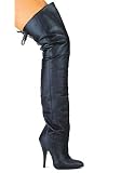 5 inch Heel Pig Leather Thigh High Boots Women's Size Shoe