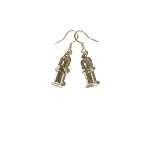 Pyrite Earrings 02 Dangle Fools Gold Vial Terrarium Sterling Silver Salt Pepper Dust 1.5