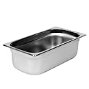 Excellante Third Size 4-Inch Deep 24 Gauge Anti Jam Pans