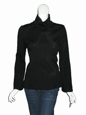 CHAIKEN Belle Zip Turtleneck Top in Black