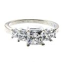 Sterling Silver Square CZ Engagement Ring
