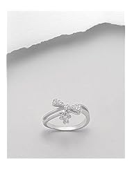 Bow CZ Ring In 92.5 Sterling Silver