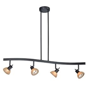 Spot Light - 4 Light Track Spot Lighting Fixture - Dark Bronze - Brushed Cognac Beige... by Vaxcel Lighting
