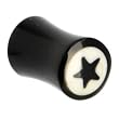 2 Gauge Black Star Organic Solid Black Horn Plug