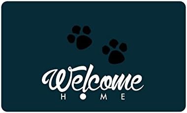 Wolf Anton Welcome Home Custom Outdoor/Indoor Neoprene Rubber Doormat Blue