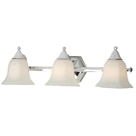 World Imports Lighting 4383-08 Hallsburg 3-Light Bath Light with Glass, Chrome by World Imports