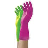 Mr. Clean 243093 Duet Reusable Latex Gloves, Medium, 2 Pairs/2 Colors