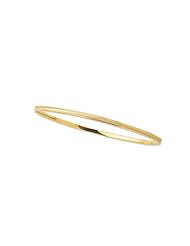 8" 14K Yellow Gold 3.15mm (1/8") Round Square Tube w/ Texture Top Stackable Bangle Bracelet