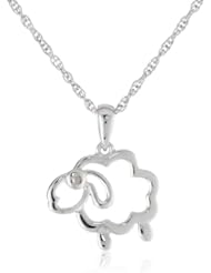 Sterling Silver Childrens Sheep Pendant Necklace 13+3" Extender