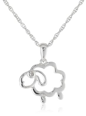 Cheap Girls Jewelry Sterling Silver Childrens Sheep Pendant Necklace 13+3" Extender For Sale