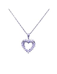 14K White Gold Diamond Heart Charm