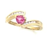 14K .60 CT Pink Sapphire & Diamond Ring