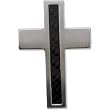 Stainless Steel. Stainless Steel Cross Pendant with Carbon Inlay