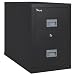 FireKing Patriot 2P2131-CBL Vertical Insulated Fire File Cabinet with 2 Drawers, Deep Legal Size, 31-9/16" Length x 20-13/16" Width x 27-3/4" Height, Black