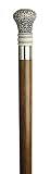 Walking Cane - Simulated antique scrimshaw Regency bulb handle-made of polymer resin. Handle is set on 1  diameter hardwood which tapers to 3/4 . The shaft is 36  long with rubber tip. The shaft is available in walnut or black.