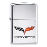 Chevy Corvette Zippo Lighter, High Polish Chrome
