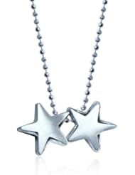 Alex Woo "Little Signs" Sterling Silver Twin Stars (Gemini) Pendant Necklace, 16"