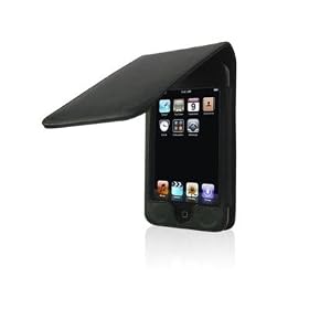 Luxury Black Leather Flip Case for iPod Touch 2nd Generation 8GB / 16GB / 32GB
