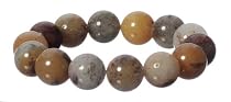 14mm Round Multi-Color Agate Beaded Stretch Bracelet