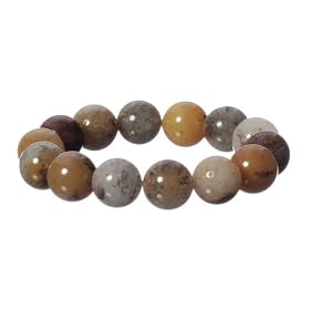 14mm Round Multi-Color Agate Beaded Stretch Bracelet by Amazon.com Collection
