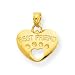 14K 3-D Best Friend on Heart with Cut-Out Paw Pendant