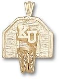 Kansas Jayhawks Solid 10K Gold ''KU'' Backboard Pendant