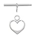 Sterling Silver Heart Toggle Clasp - Pack Of 1