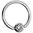 14 Gauge Austrian Crystal BLACK DIAMOND Gem BCR Captive Ring