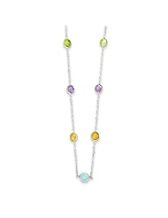 Sterling Silver 16in Multi CZ Extension Necklace. Metal Wt- 2g