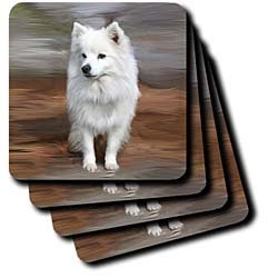 American Eskimo Toy Dog - Set Of 8 Coasters - Soft