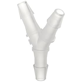 Value Plastics Y230-6  Y Tube Fitting with 200 Series Barbs, 1/8" (3.2 mm) ID Tubing, Natural Polypropylene, (25-Pack)