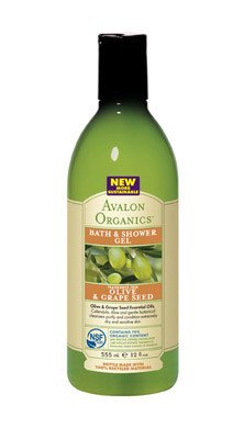 Avalon Olive & Grape Seed Bath and Shower Gel, Fragrance Free, 12-Ounce Bottle