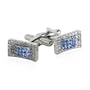 Sparkling Blue and White Cubic Zirconia Cufflinks with Gift Box