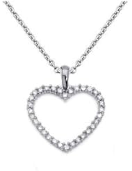 0.65ct Vs Diamond 14k Gold Open Heart Pendant