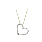 14K Two Tone Gold 1/4 ct. Diamond Heart Necklace - 16''