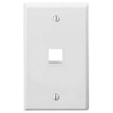 Leviton 40701-BW QuickPort Flush Mount Wall Plate, 1-Port, White