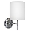 Contemporary Chrome Wall Light With Cream Fabric Shade