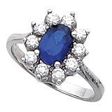 Platinum Sapphire and Diamond Ring -- OTHER GEMS AVAILABLE