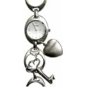 Henley Glamour - H07016.01 - Montre mode Femme - Quartz analogique - Ecran argent&eacute; - Bracelet Coeurs - Acier inoxydable
