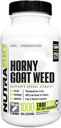 Nutrabio horny goat weed 1000 mg - 120 vegetable capsules