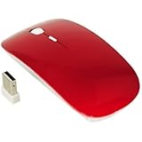 TopCase USB Optical Wireless Mouse for Macbook (pro , air) and All Laptop + TopCase Mouse Pad (Red)