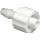 Value Plastics White Nylon Tube Fitting, Male Luer with Integral Lock Ring to 200 Series Barbed Coupler, Tube ID