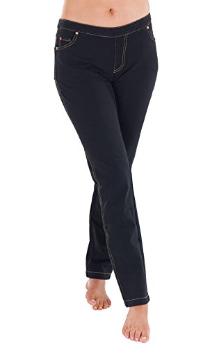 PajamaJeans - Skinny Black Stretch Knit Denim Jeans for Women, LRG (14-16)