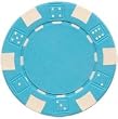 50 Clay Composite Dice Striped 11.5 gram Poker Chips, Light Blue